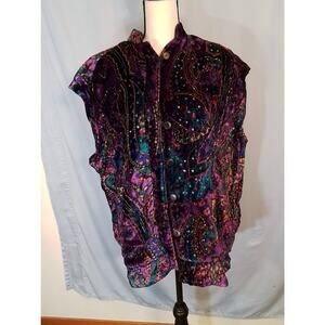 J A Resorts. Velvety purple vest.